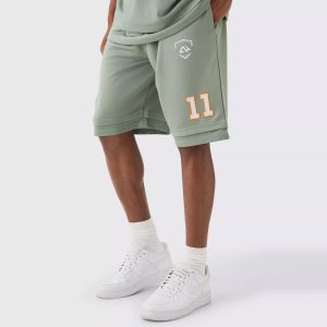 Loose Fit BHM Satin Mesh Long Length Basketball Shorts