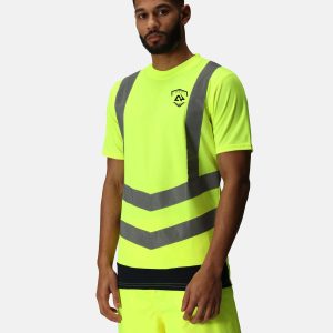 Men Working T-Shirts | Yellow Navy